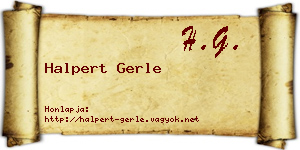 Halpert Gerle névjegykártya